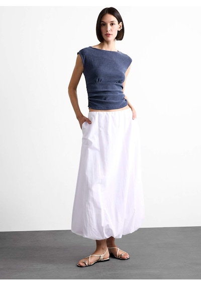 Defacto Yuvarlak Yaka Drapeli Basic Düz Bluz F7491ax25smnv135 Lacivert