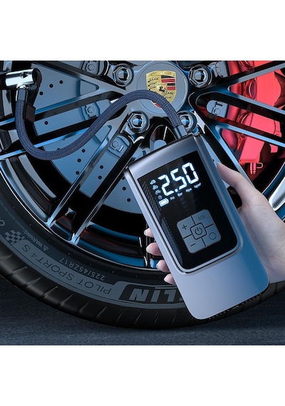 Valkyrie 150psı 6000mah Şarjlı Araba Top Bisiklet Hava Pompası Led Akıllı Powerbank