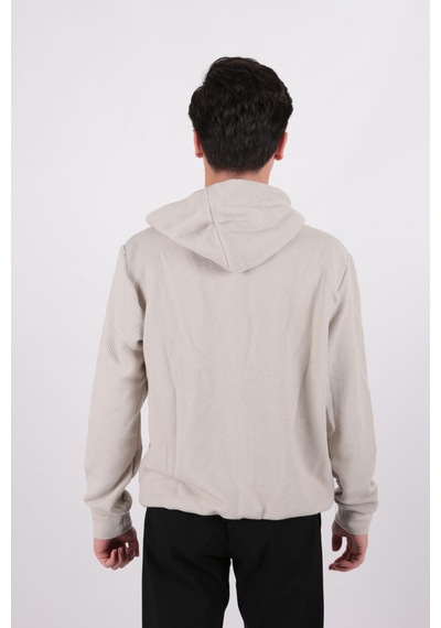 Five Pocket Fp24b2124 Erkek Kapşonlu Kanguru Cepli Sweatshirt Taş