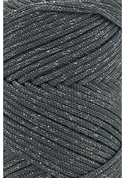 Sensy 3 Mm Simli Polyester Makrome İpi Gri 250 Gr Supla İp Ve Çanta İpliği Polyester İp