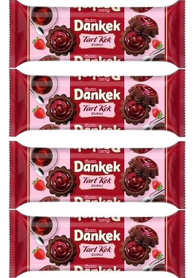 Ülker Dankek Çilekli Ve Çikolatalı Tart Kek 180 Gr X 4 Adet