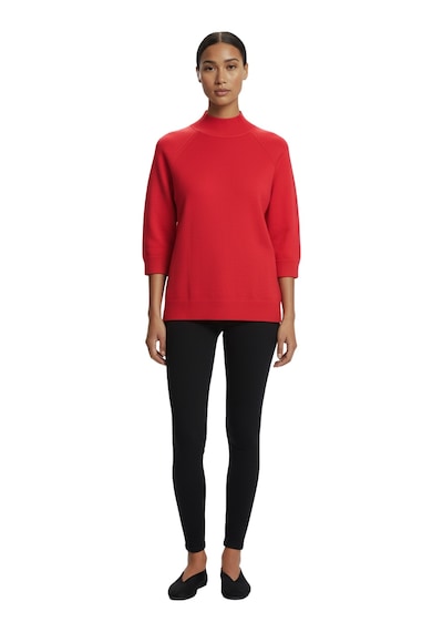 On Oversize 3/4 Kol Minimalist Kadın Kazak - Günlük Şıklık Kırmızı