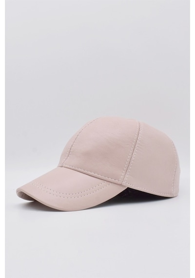 Külah Pembe Deri Kadın Kep Şapka Pembe Standart