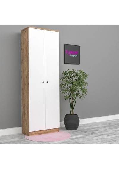 Home Çok Amaçlı 2 Kapaklı 8 Raflı Dolap Suntalam Sis Gri