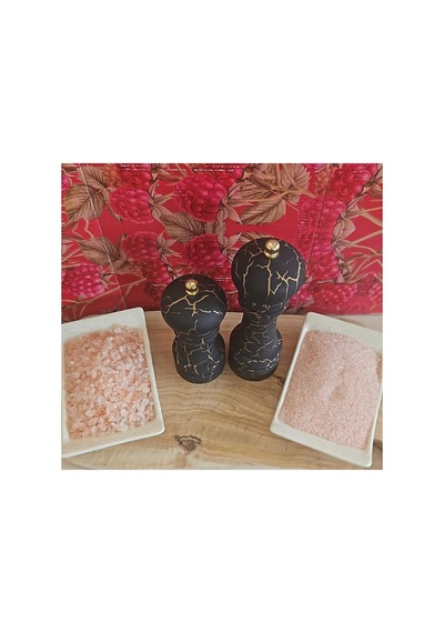 Tuz&baharat Öğütücü Mermer Desen Siyah Set Siyah