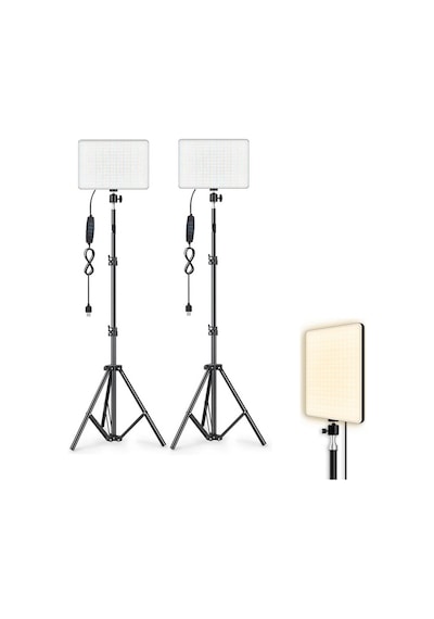 2 Li Pl-26 13 Watt 96 Led 23cm Crı95+ Bicolor 3 Renk Fotograf Ve Video Işığı Ve 200cm Işık Ayağı Standı