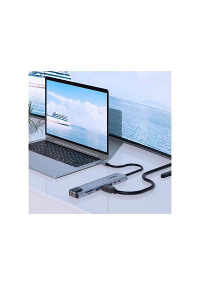 Type-c Çoğaltıcı Hub 8 İn 1 4k Hdmı, 100w Pd, Ethernet, Sd/tf, Usb 3.0 V301001 Standart