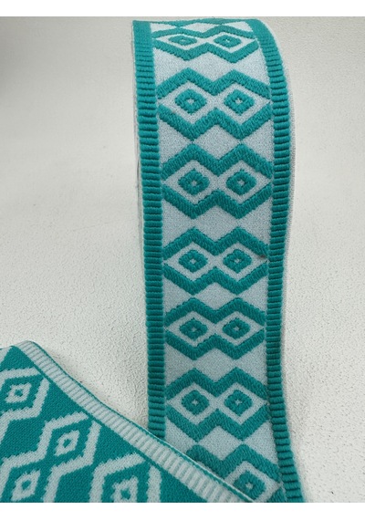 5 Cm Kilim Desenli Lastik-5 Metre / Turkuaz