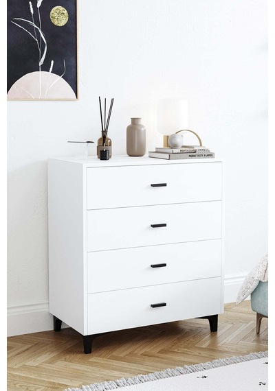 Riva 4 Çekmeceli Şifonyer Yatak Odası Bebek Odası Beyaz Modern Tasarım Fonksiyonel Kullanım Beyaz Beyaz Riva 4 Çekmeceli Şifonyer Yatak Odası Bebek Odası Beyaz Modern Tasarım Fonksiyonel Kullanım Beyaz Beyaz