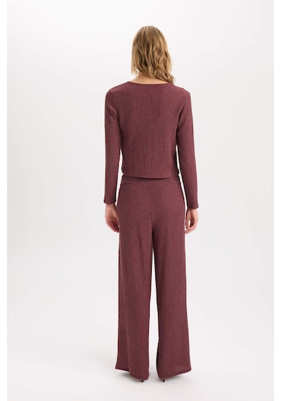 DeFacto Wide Leg Geniş Bol Paça Esnek Belli Basic Düz Bürümcük Pantolon D6300AX24AUBR115