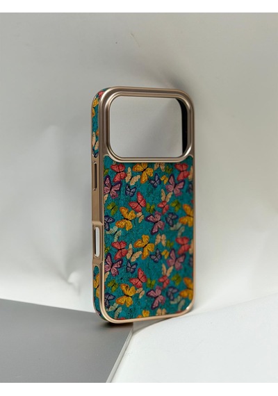 Efcase Apple iPhone Uyumlu 17 Pro Tuval Kılıf - Egzotik Lotus Desenli Sanatsal Koruyucu 04