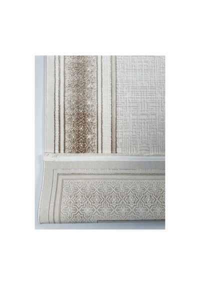 Merinos Vista Krem Kahverengi Çerçeveli %100 Akrilik Yumuşak Dokulu Salon Oturma Odası Halısı 79319-80