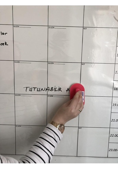 Aylık Planlayıcı Statik Akıllı Kağıt Takvim Yazı Tahtası Kalem 100x100 Cm Cok Renkli
