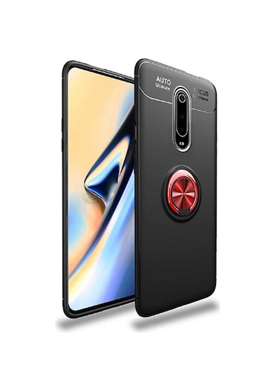 Xiaomi Mi 9t Kılıf Zore Ravel Silikon Kapak Siyah-Kırmızı