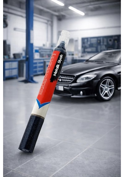 Siyah Oto Rötuş Boya Kalemi 5 Ml Metalik Renkli Araç Çizik Kapatıcı
