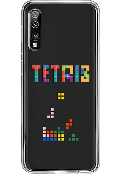 Samsung Galaxy A50 Uyumlu Şeffaf Kılıf 3 Tetris Tasarımlı