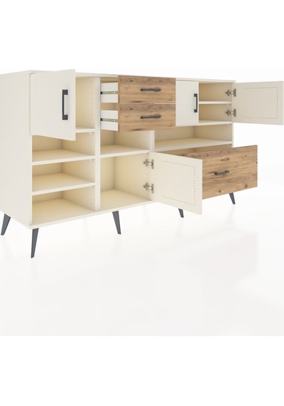 Hyperion Konsol 7 Raflı 3 Çekmeceli 4 Kapaklı 176x44x99 Aytaşı-ay Aytaşı-aytaşı/çam
