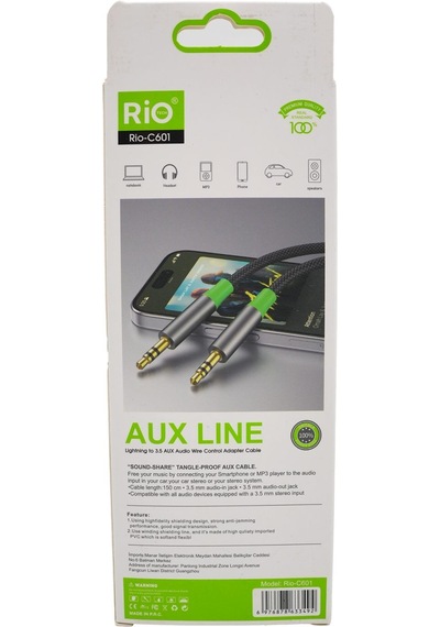 Rio Tech Lightning Aux Ses Kablosu 150 Cm Tangle Proof Esnek Pvc