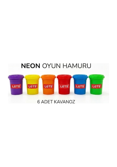 Lets 6 Renk Neon Oyun Hamuru 660 G Çok Renkli