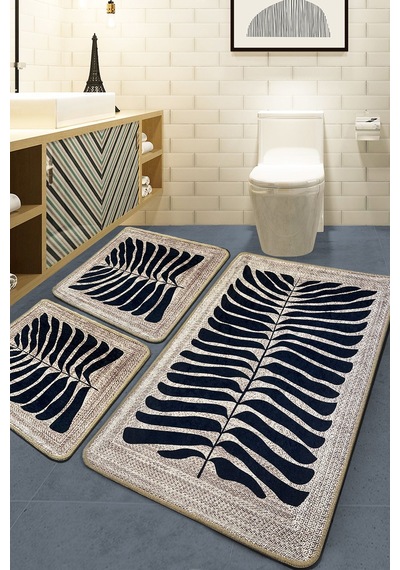 Mais Dolce Siyah 3'lü Set Banyo Paspası Djtbanyo Renkli