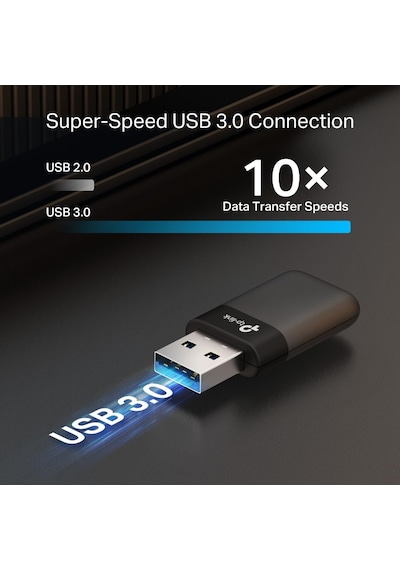 Archer Tx50u Ax3000 Wi-fi 6 Kablosuz Usb Adaptör 3000 Mbps Çift Bant Hız Usb 3.0 Dahili Sürücü Tak Çalıştır Wpa3 Güvenlik Mu-mımo & Ofdma Masaüstü Ve Laptop Uyumlu Alıcı