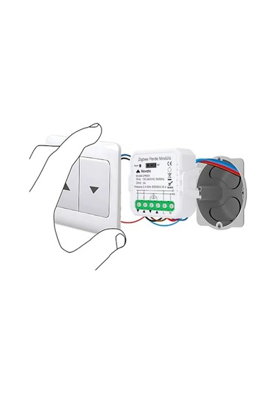 Tuya Mini Zigbee Perde Panjur Kontrol Rölesi Tuya, Smart Life, Home Assistant, Zigbee2mqtt Uyumlu