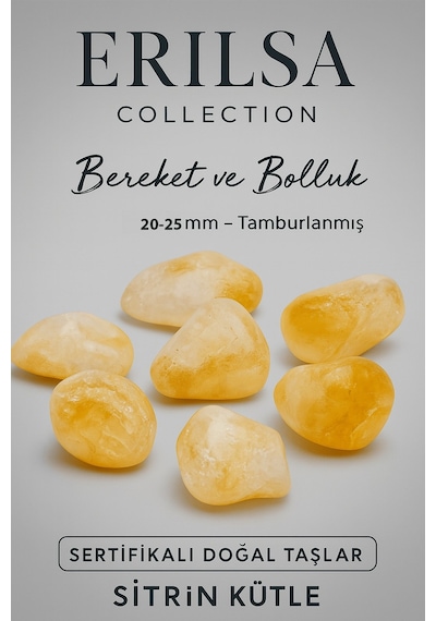 Sertifikalı Tamburlanmış Doğal Sitrin Taşı Kütle 20-25 Mm Bereket Ve Bolluk Taşı