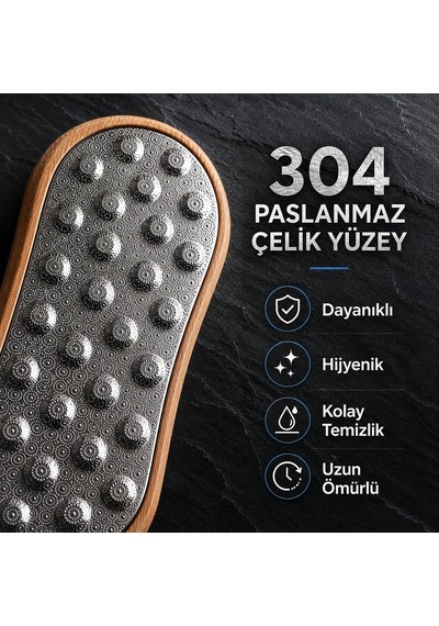 Çift Taraflı Ayak Törpüsü Paslanmaz Çelik Nasır Ve Topuk Çatlağı Törpüsü, Ergonomik Saplı, Islak/kuru Kullanıma Uygun, Ev Tipi Pedikür Ayak Ovucu