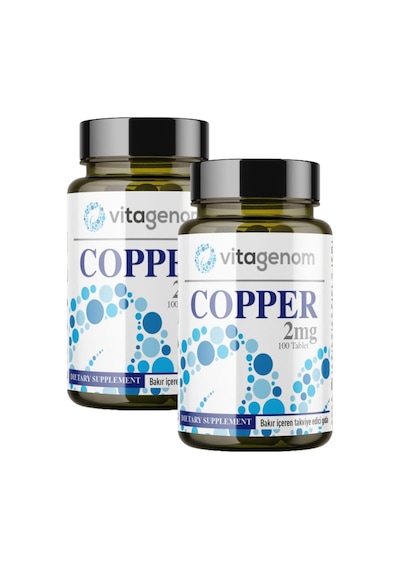 Copper 2 Mg Bakır İçeren Takviye Edici Gıda 2 x 100 Tablet