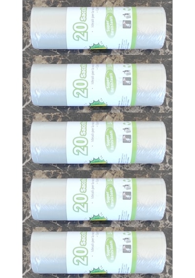 Şeffaf Çöp Poşeti 50x60 Cm 20'li Rulo, 5 Rulo 100 Adet Şeffaf Çöp Poşeti 50x60 Cm 20'li Rulo, 5 Rulo 100 Adet