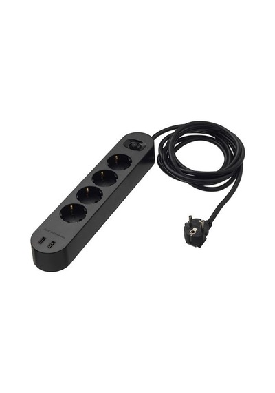 Ikea Koppla 2 Usb Girişli 4'lü Priz, Siyah, 3 M Diğer