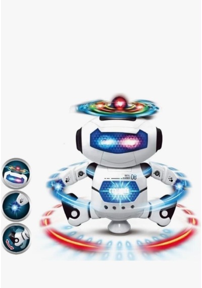 360 Derece Döner Tabanlı, Renkli Işıklı Ve Müzikli Kızılötesi Sensörlü Dansçı Robot