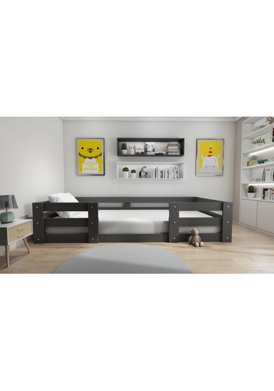 Herseycik Ninnimo Montessori 90X190 Yatak Uyumlu Karyola Y13-4 Antrasit