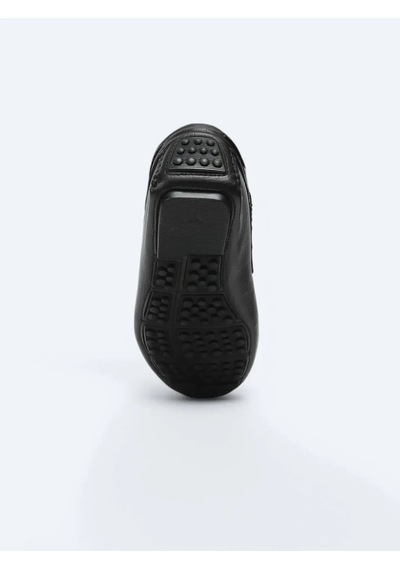 Siyah Deri Smart Casual Loafer Siyah