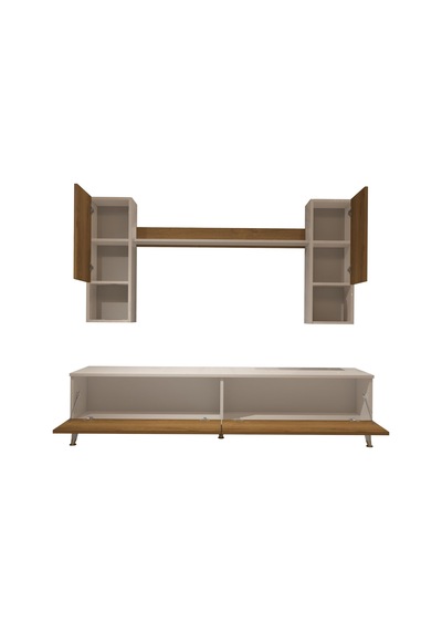 Decoraktiv Eko 5da Mdf Std Gold Tv Ünitesi Tv Sehpası - Beyaz Pera Beyaz - Meşe