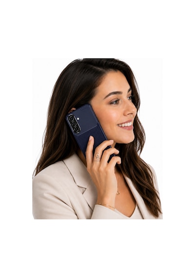 Samsung Galaxy A27 Uyumlu Kılıf Karbon Tasarım Kamera Korumalı Silikon Telefon Kılıfı Kapak Lacivert