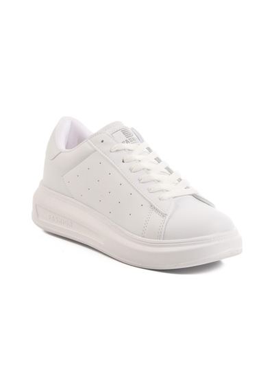 Beyaz Bağcıklı Kadın Sneaker 156 G Beyaz