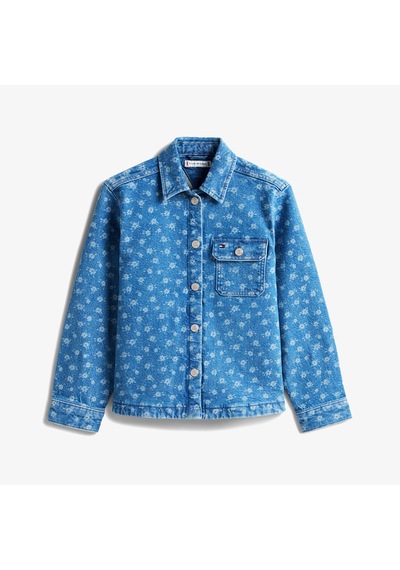 Tommy Hilfiger Overshirt Flower Aop Çocuk Mavi Gömlek Kg0kg09265 Mavi