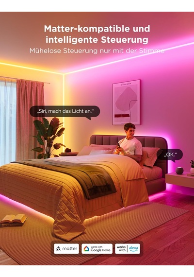 Süpürgelikler İçin Govee Neon Led Şerit, Duvar Hatları Ve Köşeler İçin 5m Rgbıc Led Şeritler, Oturma Odası, Koridor, Yatak Odası İçin Mat, Müzik Senkronizasyonu, Kesilebilir, Neon Işık Dekorasyonu İle Uyumlu Siyah