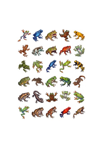 30 Adet Tropikal Kurbağa Sticker Seti - Laptop Ve Telefon Kılıfı İçin Çok Renkli