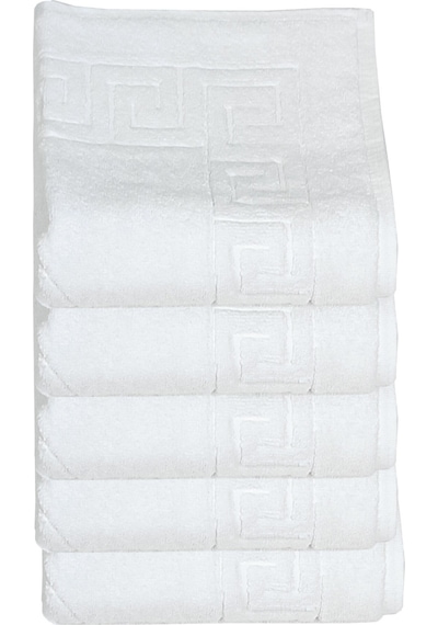 5 Li Otel Ayak Havlusu Bukle Ayak İzli 50x70 Cm Beyaz 16/2 Avs 250 Gr Beyaz