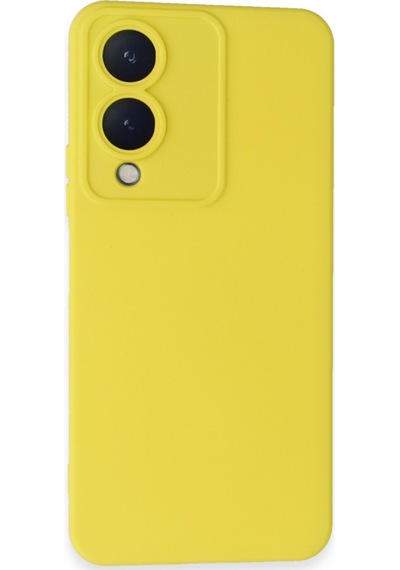 Vivo Y17s Uyumlu Kılıf Nano İçi Kadife Silikon - Sarı
