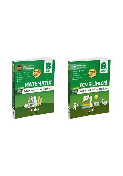 Gizli 2026 6. Sınıf Matematik + Fen Bilimleri Alıştırmalı Soru Bankası Seti 2 Kitap Güncel Müfredat