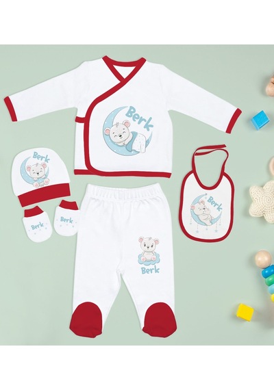 Bk Kids Kişiye Özel Kırmızı Hastane Çıkışı, Anne-bebek Günlüğü, Yeni Doğan Bebek Giyim Hediyesi, 9 Parça Bebek Hediye Seti-3