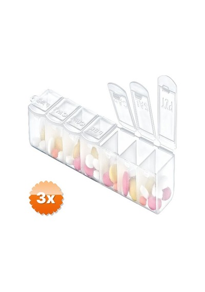 3 Adet İlaç Kutusu 15x3.5x2.5 Cm Plastik