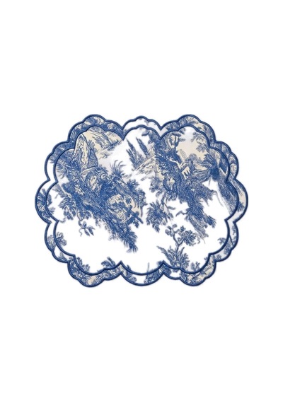 Toile Azure Embroidered Amerikan Servis Çok Renkli