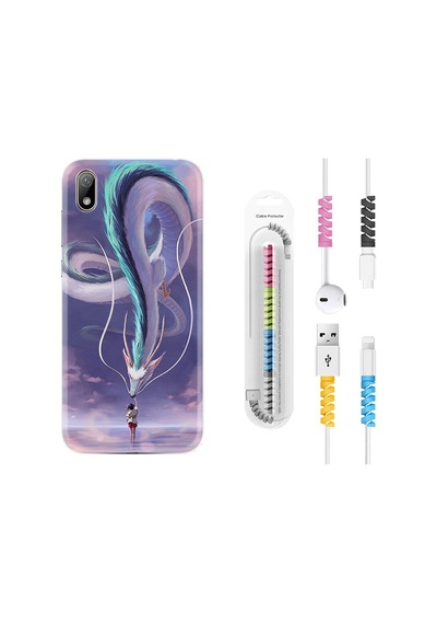 Huawei Y5 2019 Kılıf Kablo Koruyuculu Kız Ve Ejderha 1742