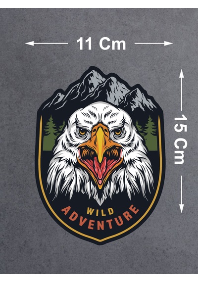 Vahşi Kartal Sticker - Wild Adventure Off Road 4x4 Kamp Sticker - Araba Oto Motosiklet Karavan Cam Sticker - 00051 15x11 Cm