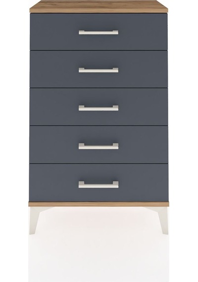 Arges Komodin 5 Çekmeceli 60x30x96 Çam-antrasit Atlas Çam