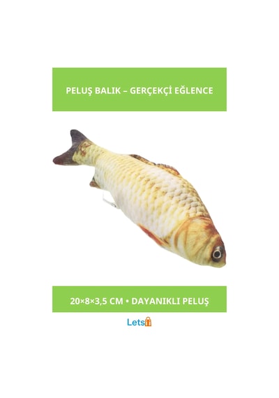 Yumuşak Peluş Kedi Oyuncağı Balık 20 8 3,5 Cm Eğlenceli Oyun